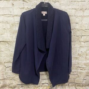 Love By Gap Indigo Blue Sherpa Lined Open Front Cardigan Robe Soft Cozy